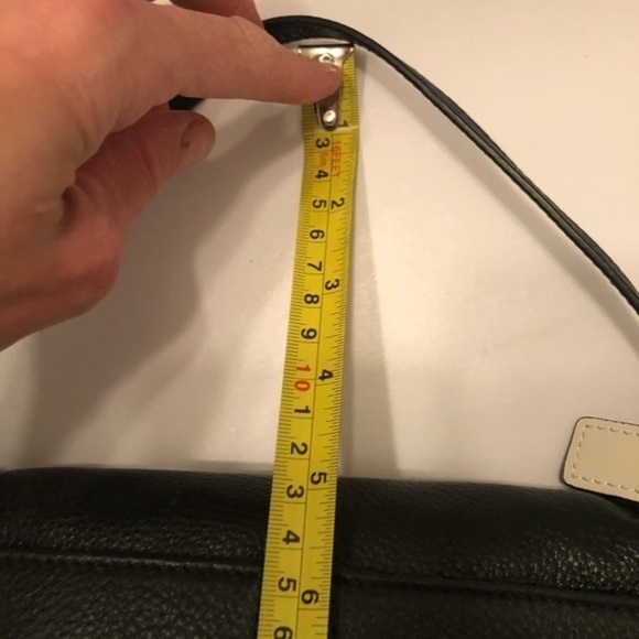 Coach black leather mini clutch wristlet bag